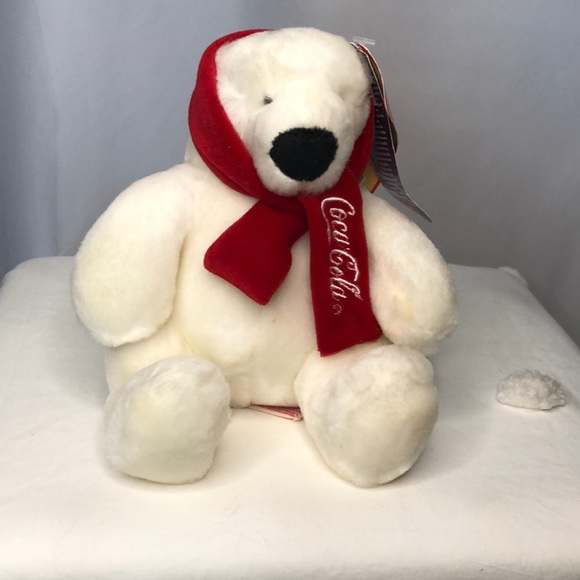 COCA COLA plush white mini bear by BOYDS BEARS. - Picture 1 of 10